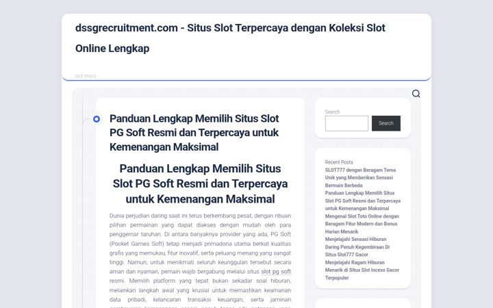 Screenshot of dssgrecruitment.com