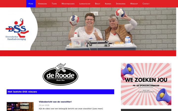 Screenshot di dsshandbal.nl