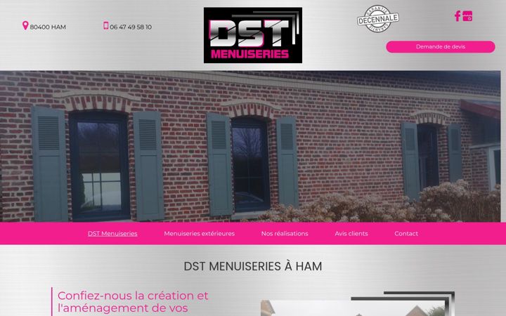 Screenshot of dstmenuiseries.fr