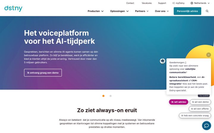Screenshot di dstny.nl