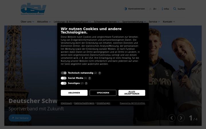 Screenshot of dsv.de