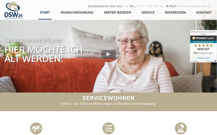 Kuvakaappaus sivustosta dsw24.de