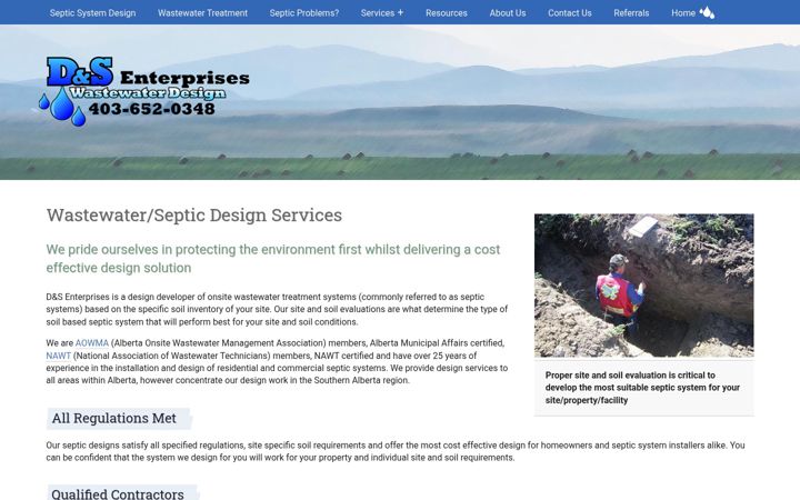 Screenshot of dswastewaterdesign.com