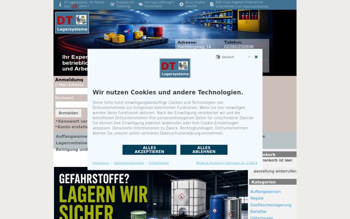 Screenshot of dt-lagersysteme.de