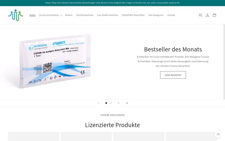 Screenshot of dt-medical.de
