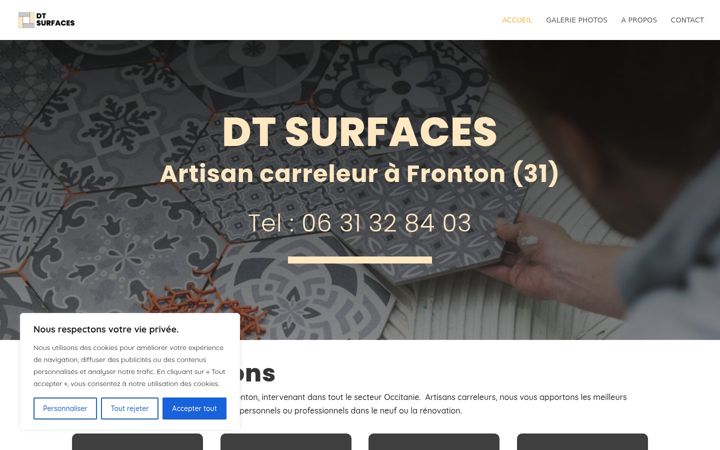 Screenshot of dt-surfaces.fr