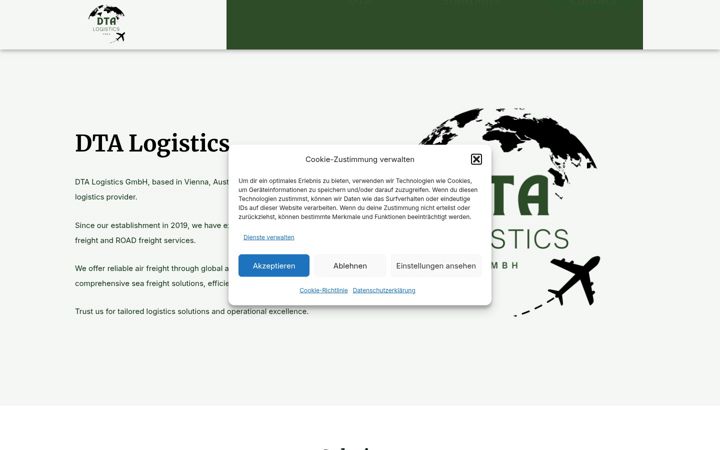 Screenshot von dta-logistics.at