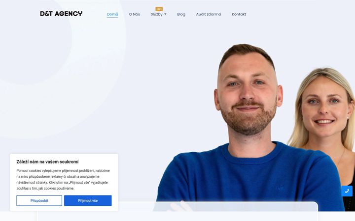 Snímek obrazovky dtagency.cz