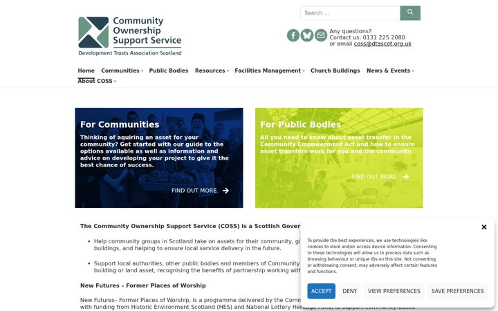 Screenshot stránky dtascommunityownership.org.uk