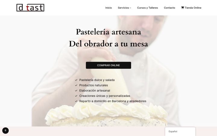 Screenshot of dtastpastisseria.com