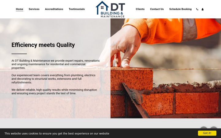 Screenshot stránky dtbuildingandmaintenance.co.uk