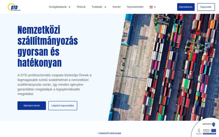 Screenshot von dtdexpress.hu