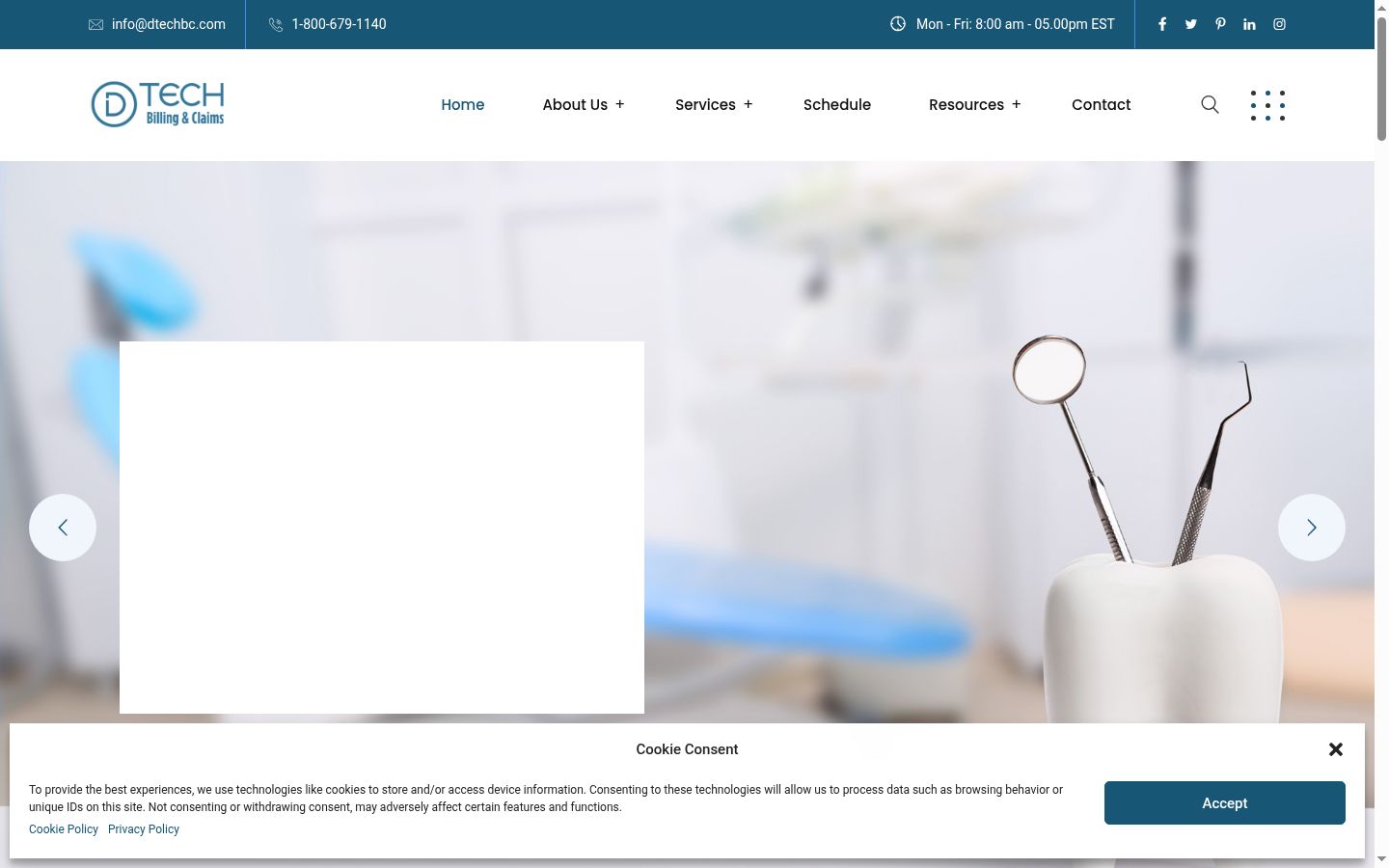 Screenshot of the consent banner shown before any interaction