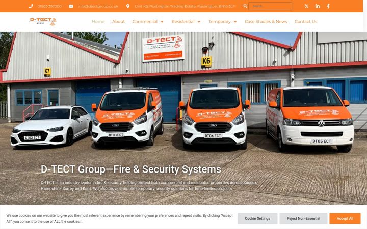 Screenshot stránky dtectgroup.co.uk