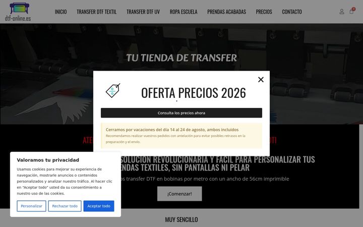 Captură de ecran a dtf-online.es
