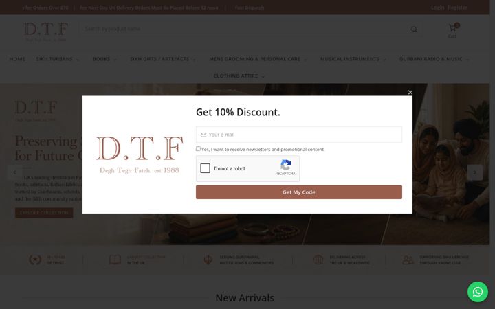 Screenshot of dtfbooks.com
