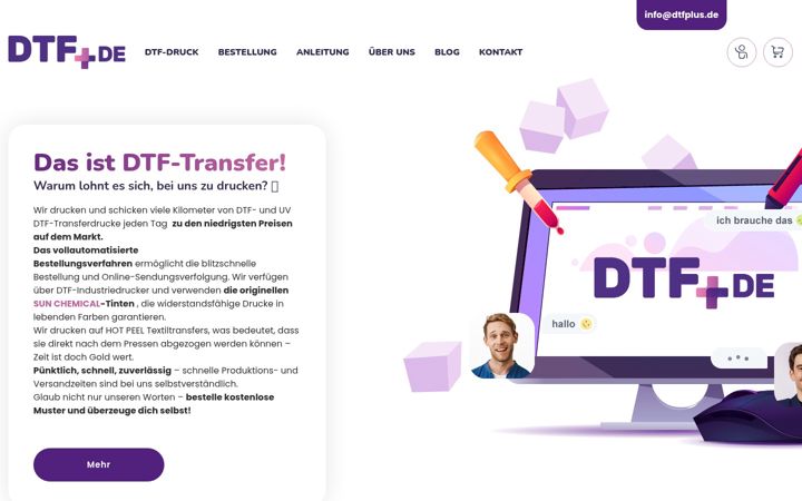Snímek obrazovky dtfplus.de