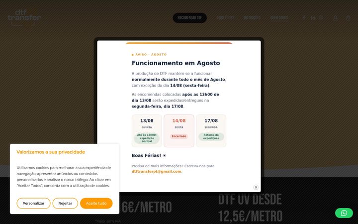 Screenshot stránky dtftransfer.pt