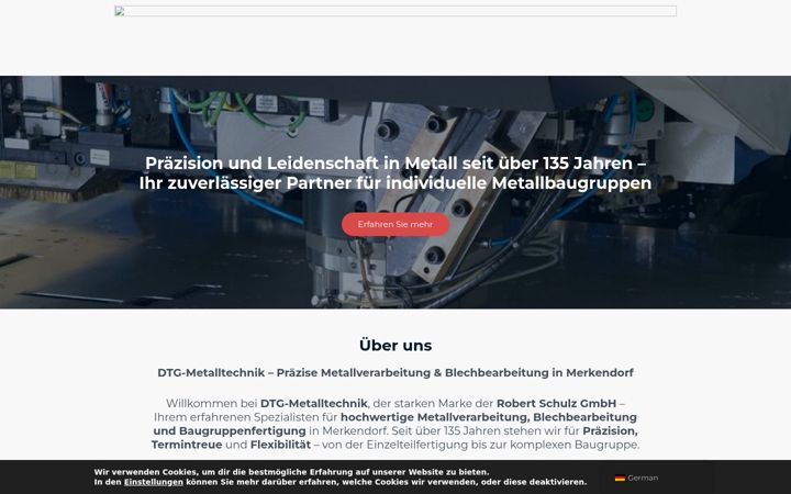 Screenshot of dtg-metalltechnik.de