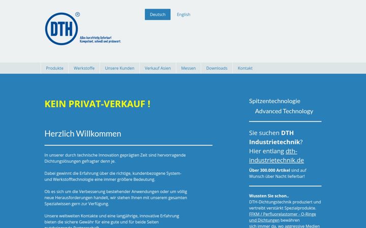 Screenshot ta' dth-dichtungstechnik.de