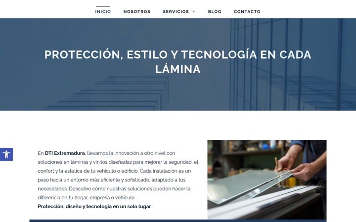 Captură de ecran a dtiextremadura.es