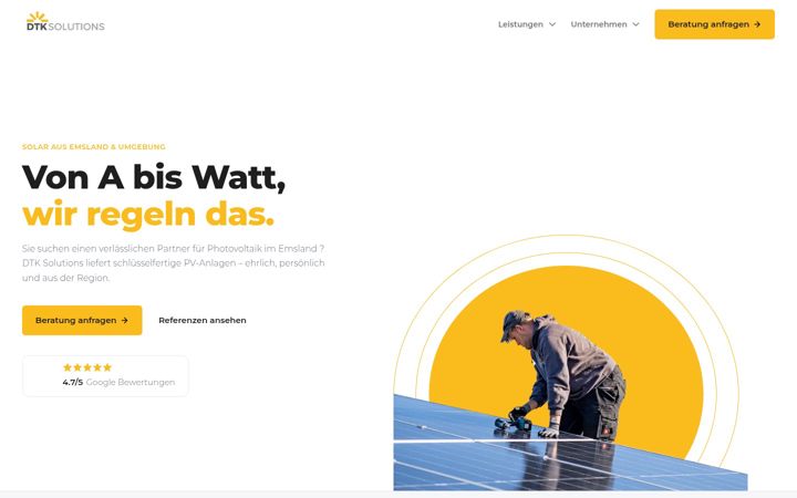 Screenshot of dtk-solutions.de