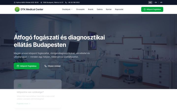 Screenshot von dtkmedicalcenter.hu