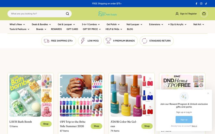 Screenshot of dtknailsupply.com