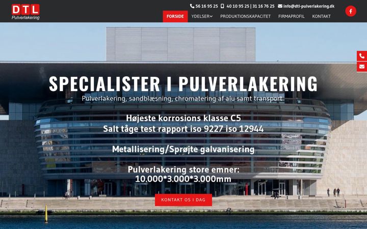 Screenshot του dtl-pulverlakering.dk