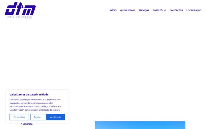 Screenshot stránky dtm.com.pt