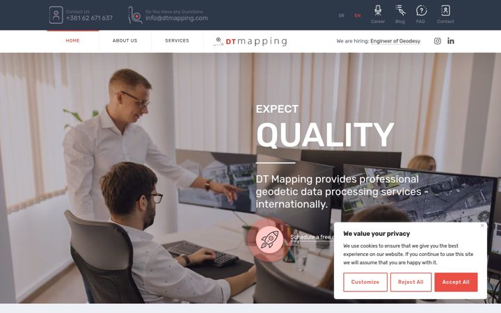 Screenshot of dtmapping.com