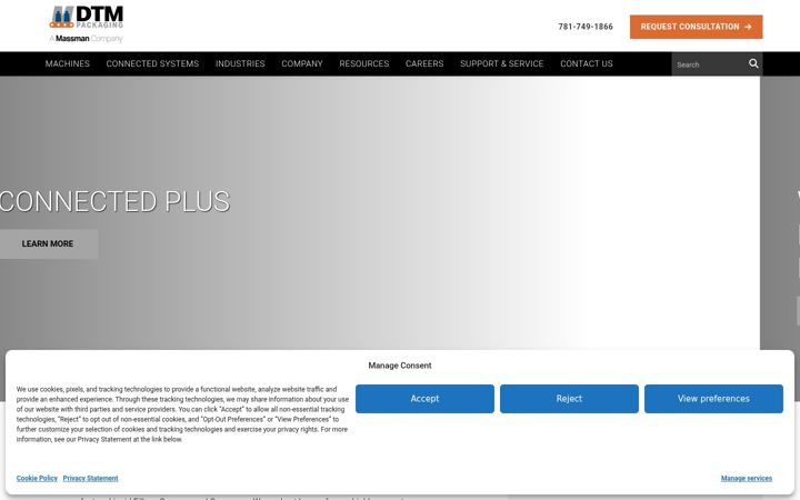 Screenshot of dtmpackaging.com