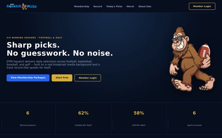 Screenshot of dtmsquatchpicks.club