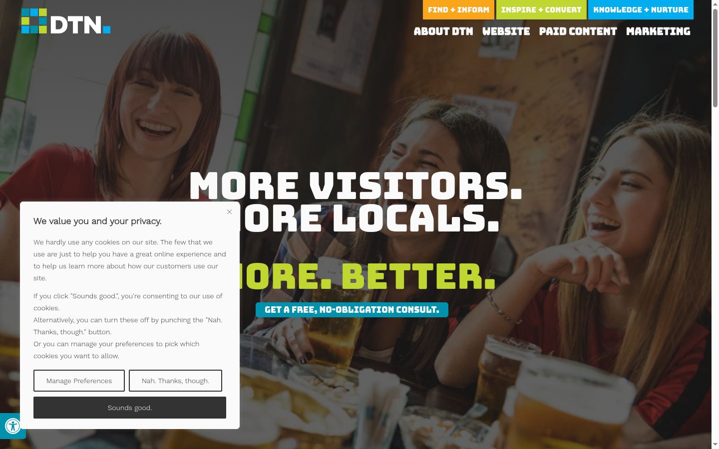 Screenshot of the consent banner shown before any interaction