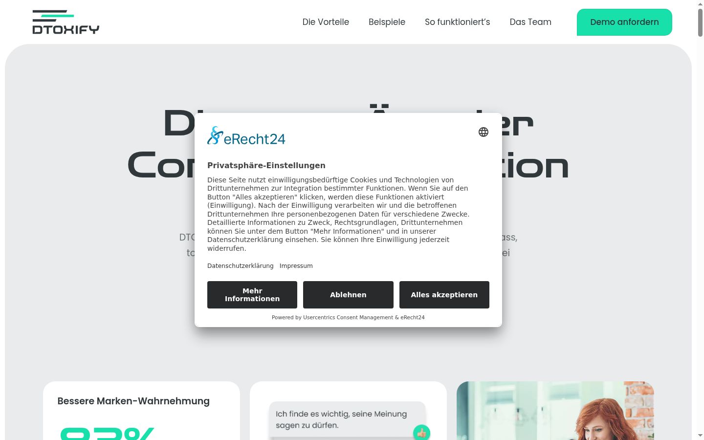 Screenshot tal-banner tal-kunsens muri qabel kwalunkwe interazzjoni