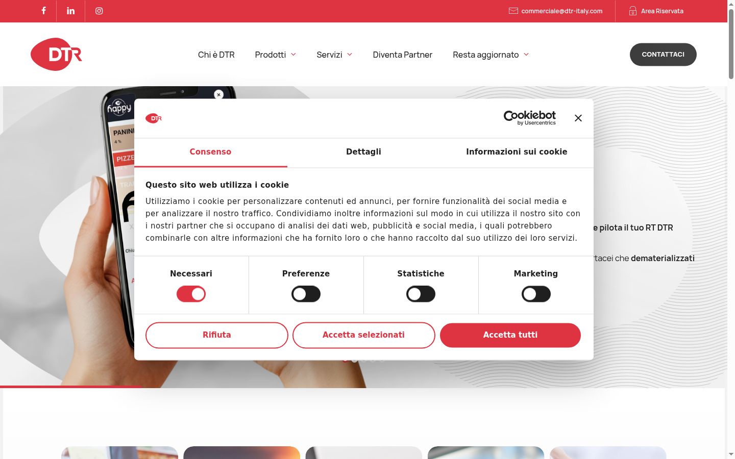 Képernyőkép a bármilyen interakció előtt megjelenő hozzájárulási bannerről
