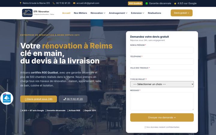 Screenshot di dtr-renovation.fr