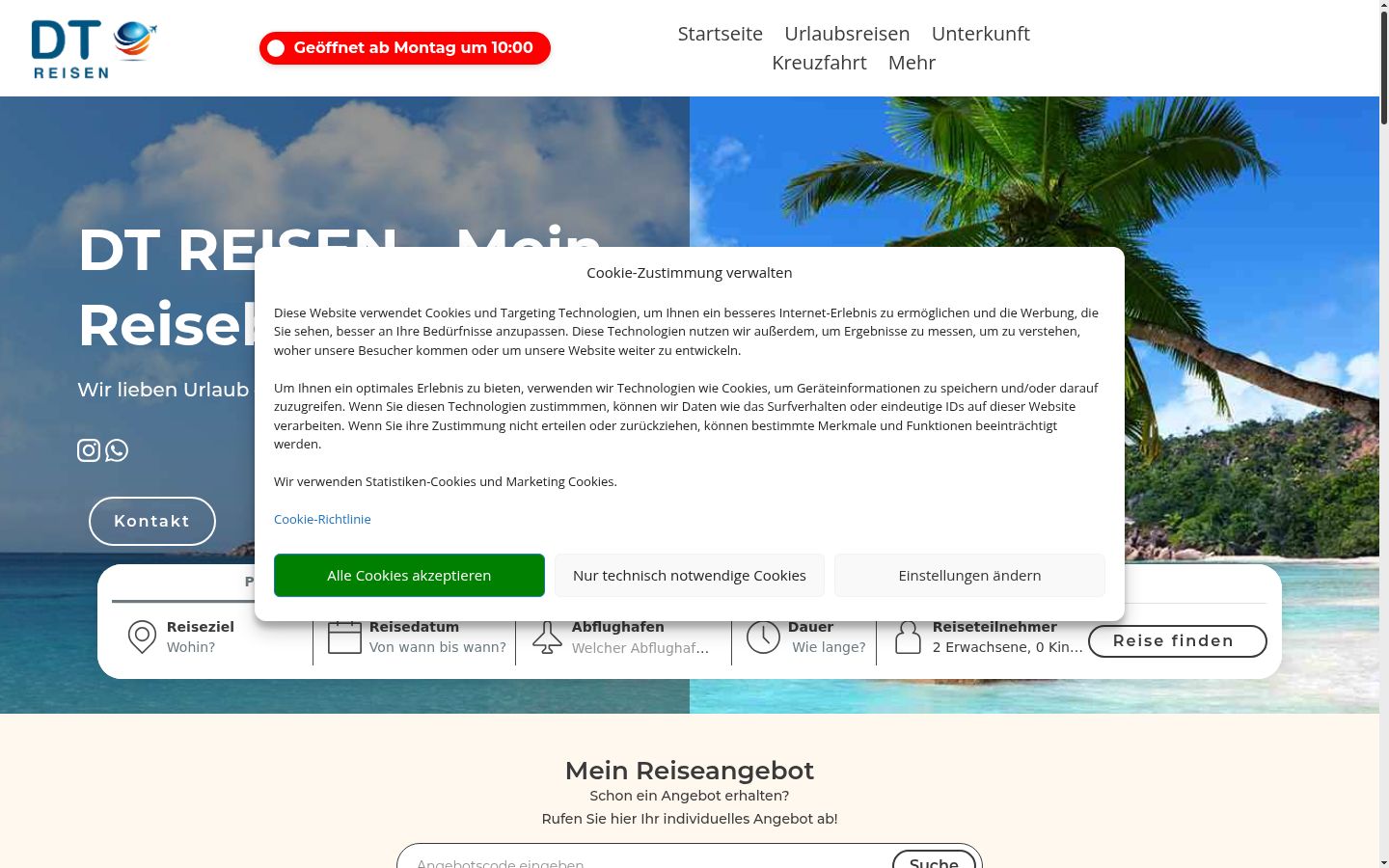 Snímek obrazovky baneru souhlasu zobrazeného před jakoukoli interakcí