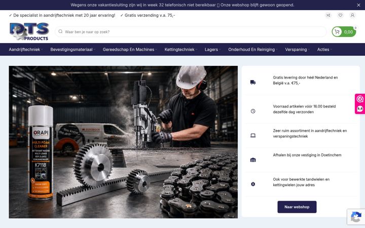 Ekraanipilt saidist dts-products.nl