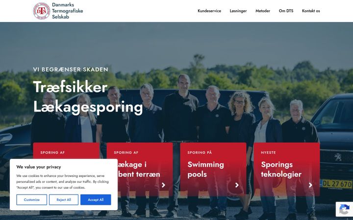 Screenshot του dts-sporing.dk