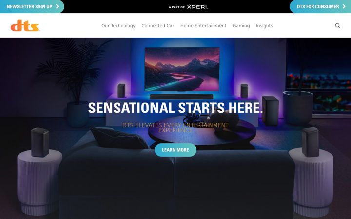 Screenshot of dts.com