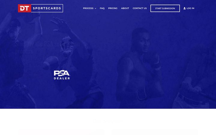 Screenshot of dtsportscards.com