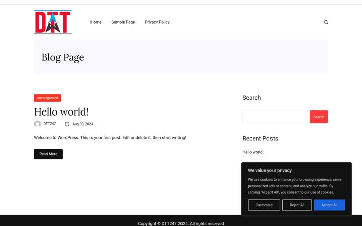 Screenshot of dtt247.com