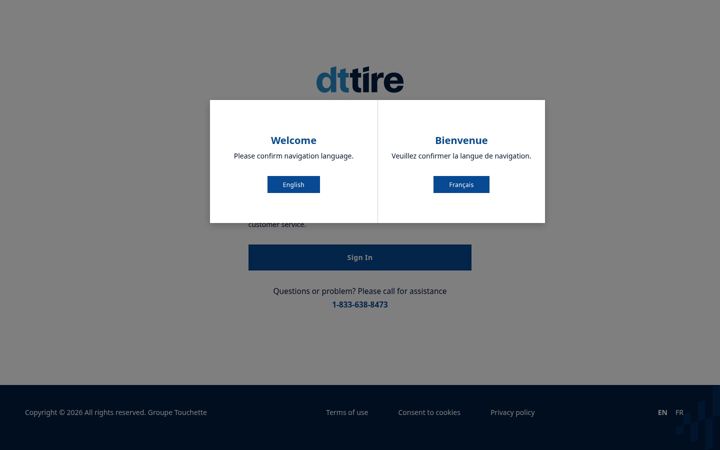 Screenshot of dttirehub.ca