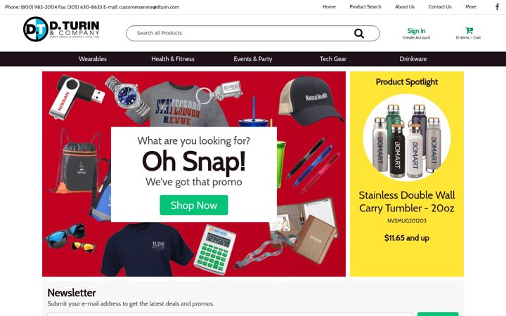 Screenshot of dturinpromo.com