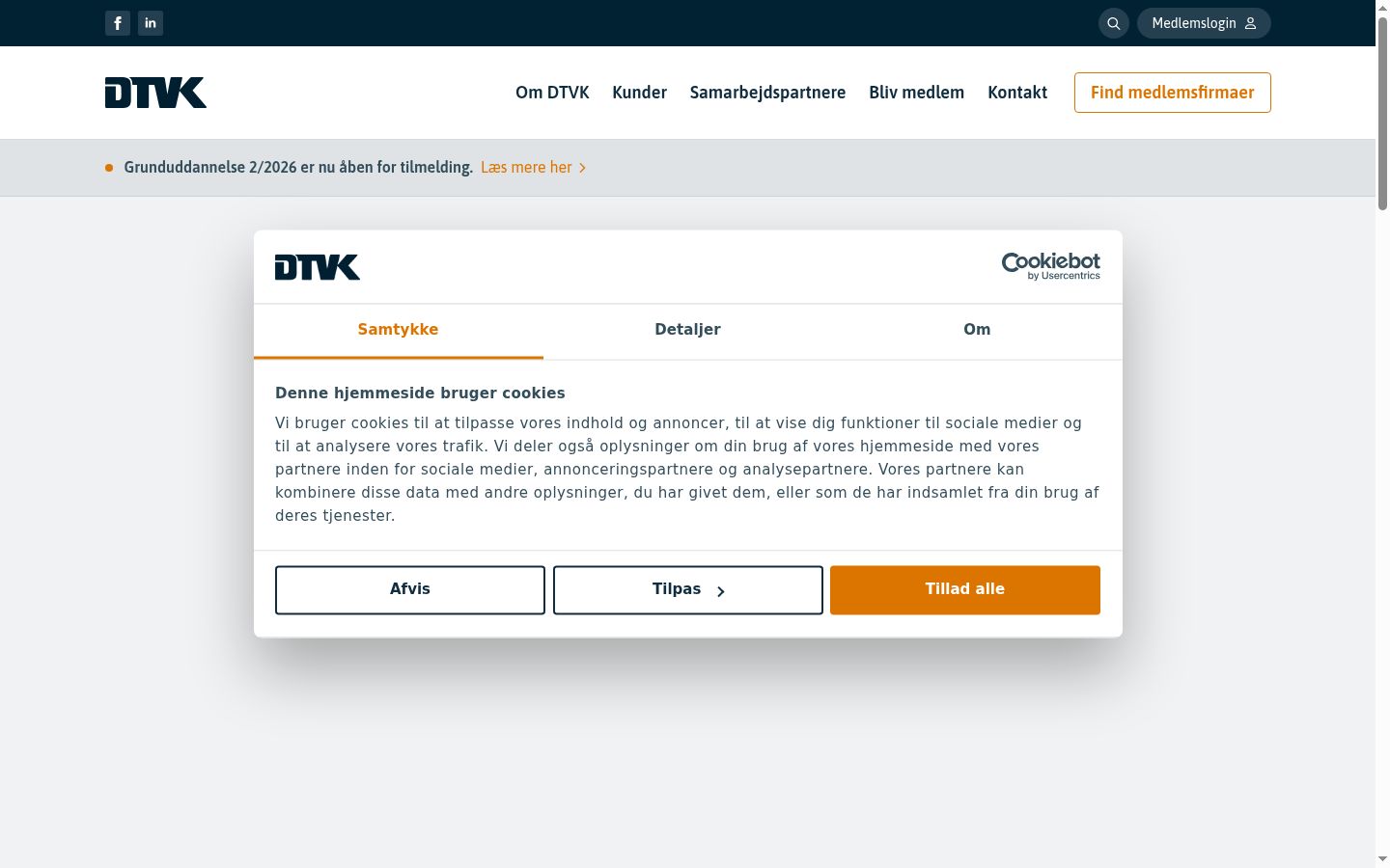 Capture d'écran de la bannière de consentement affichée avant toute interaction