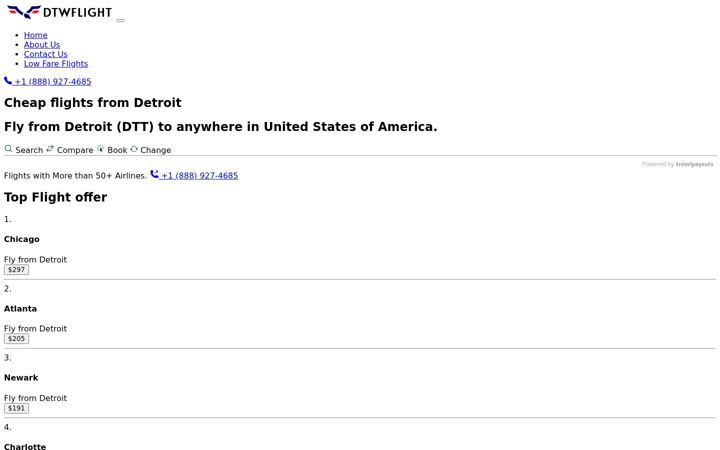 Screenshot of dtwflight.com