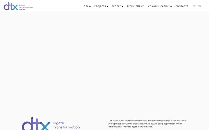 Screenshot stránky dtx-colab.pt