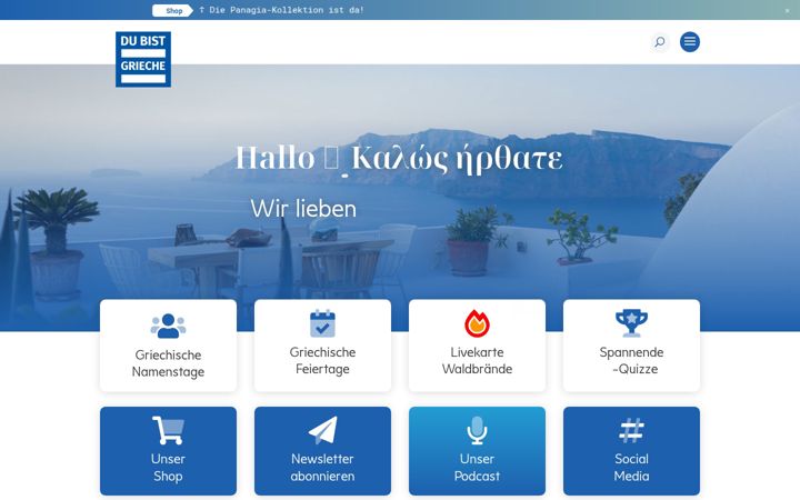 Kuvakaappaus sivustosta du-bist-grieche.de