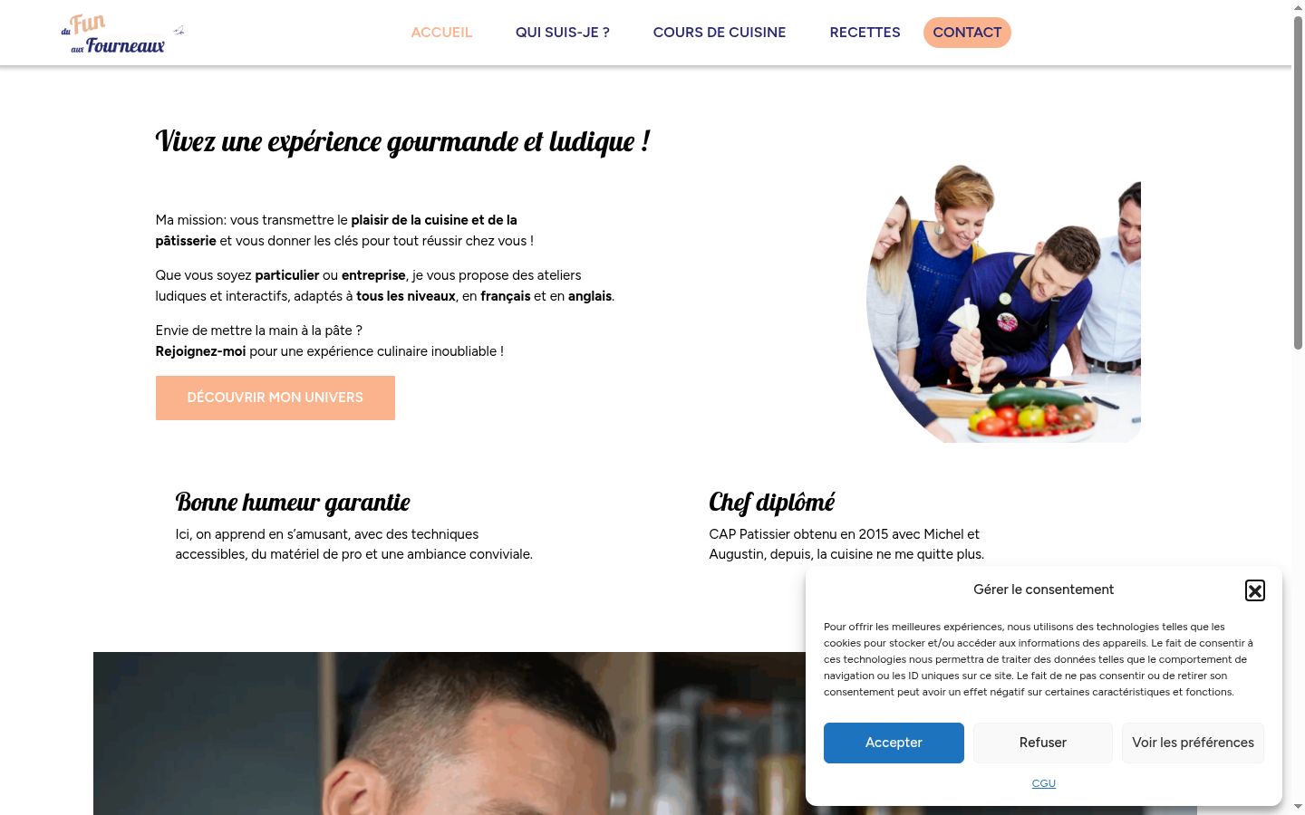 Skærmbillede af samtykkebanneret, som det blev vist før nogen interaktion